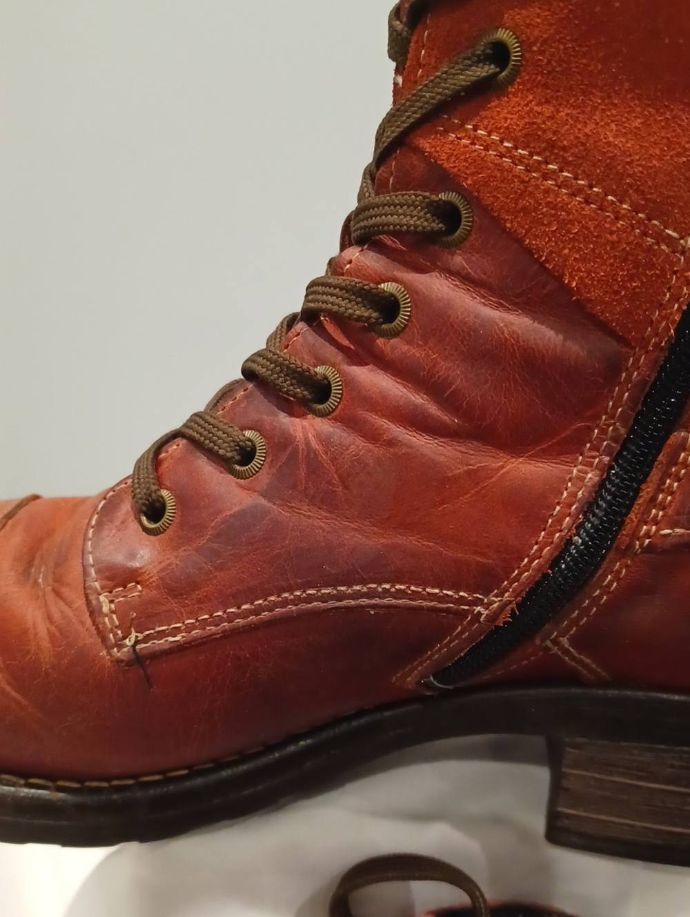 Taos Footwear Lace-Up Ankle Boots in Chestnut - Picture 8 of 8